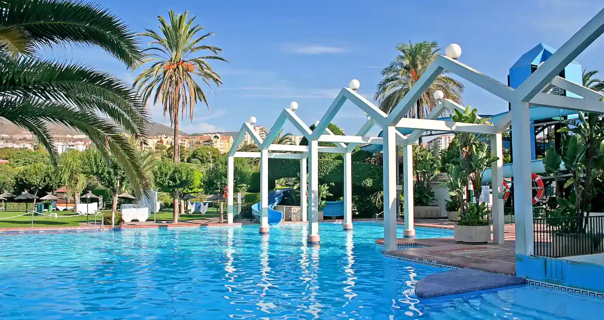 Pool and gardens at CLC Benal Beach Aparthotel, Benalmádena