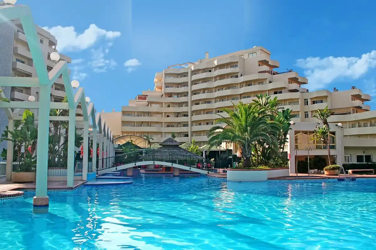 Pool and resort buildings